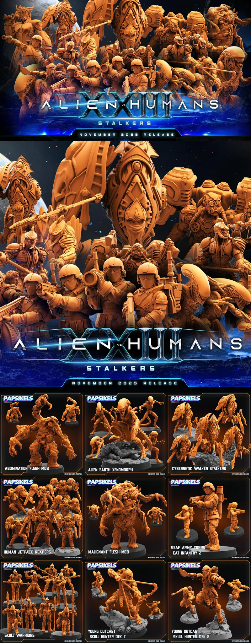 Sci-Fi Stalkers Alien Human STL File for 3D Printer STL model for 3D printing