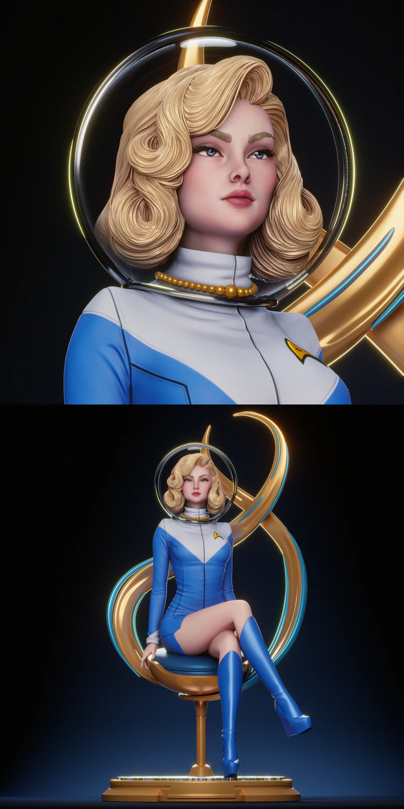 Starfleet Officer STL model for 3D printing