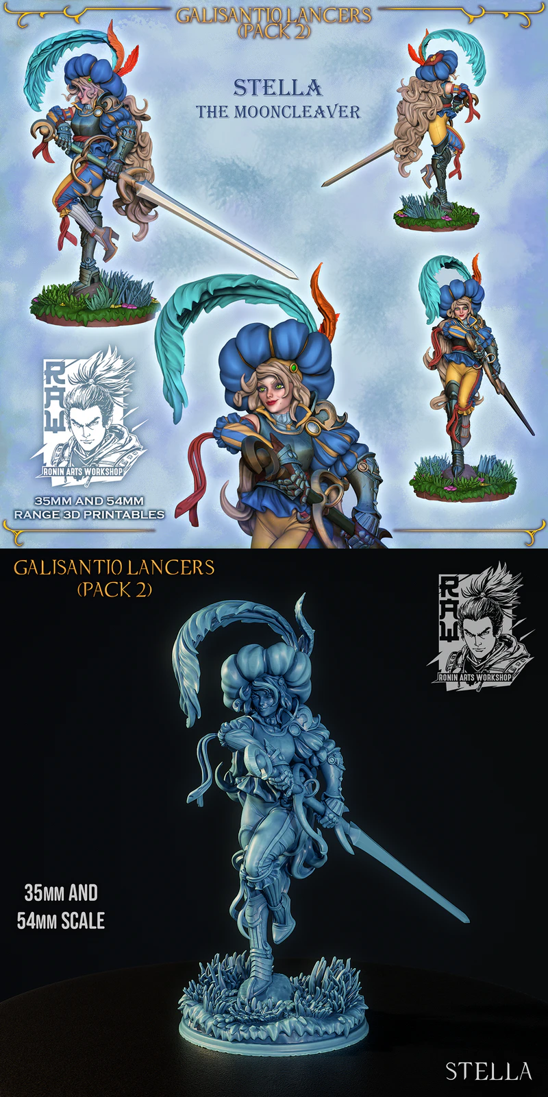 Stella the Mooncleaver STL model for 3D printing