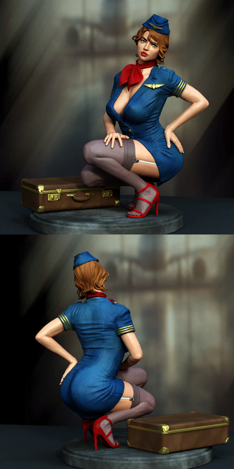 Stewardess 3D Printable Miniature STL File STL model for 3D printing