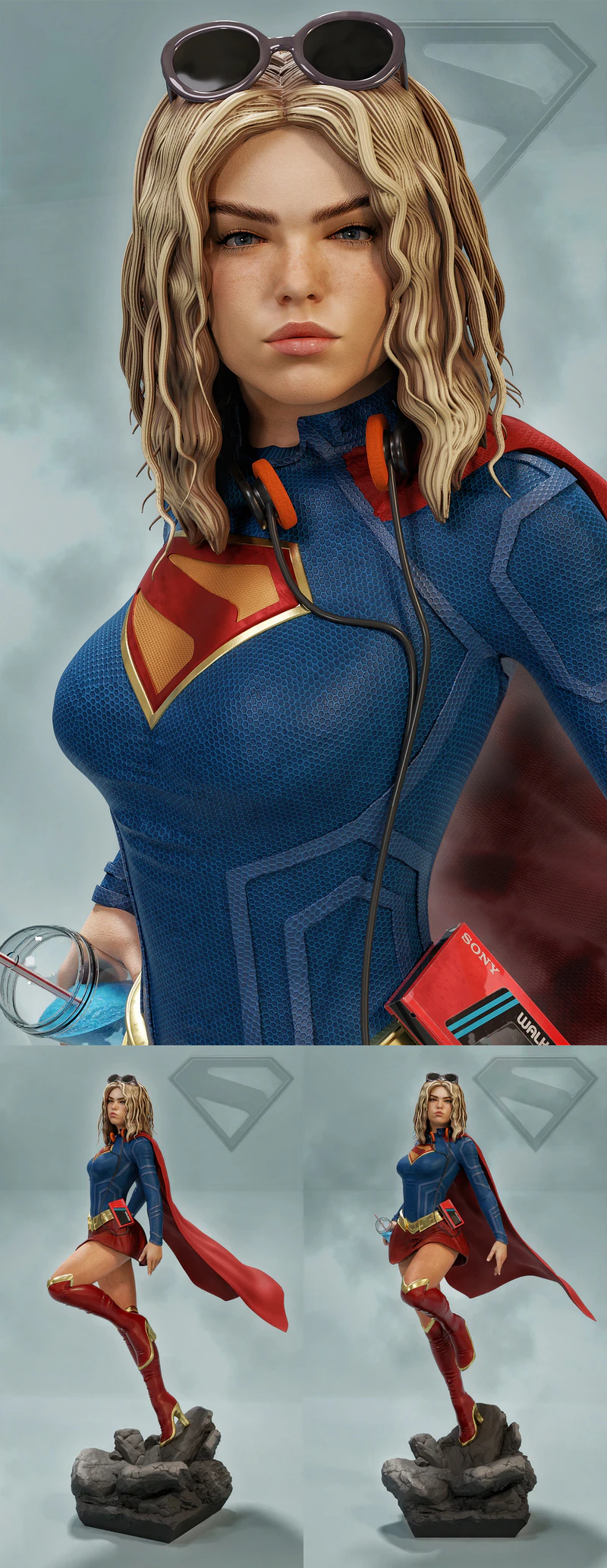 Super Alcok Girl Comic Book Movie 3D Printable STL Figure Model STL model for 3D printing
