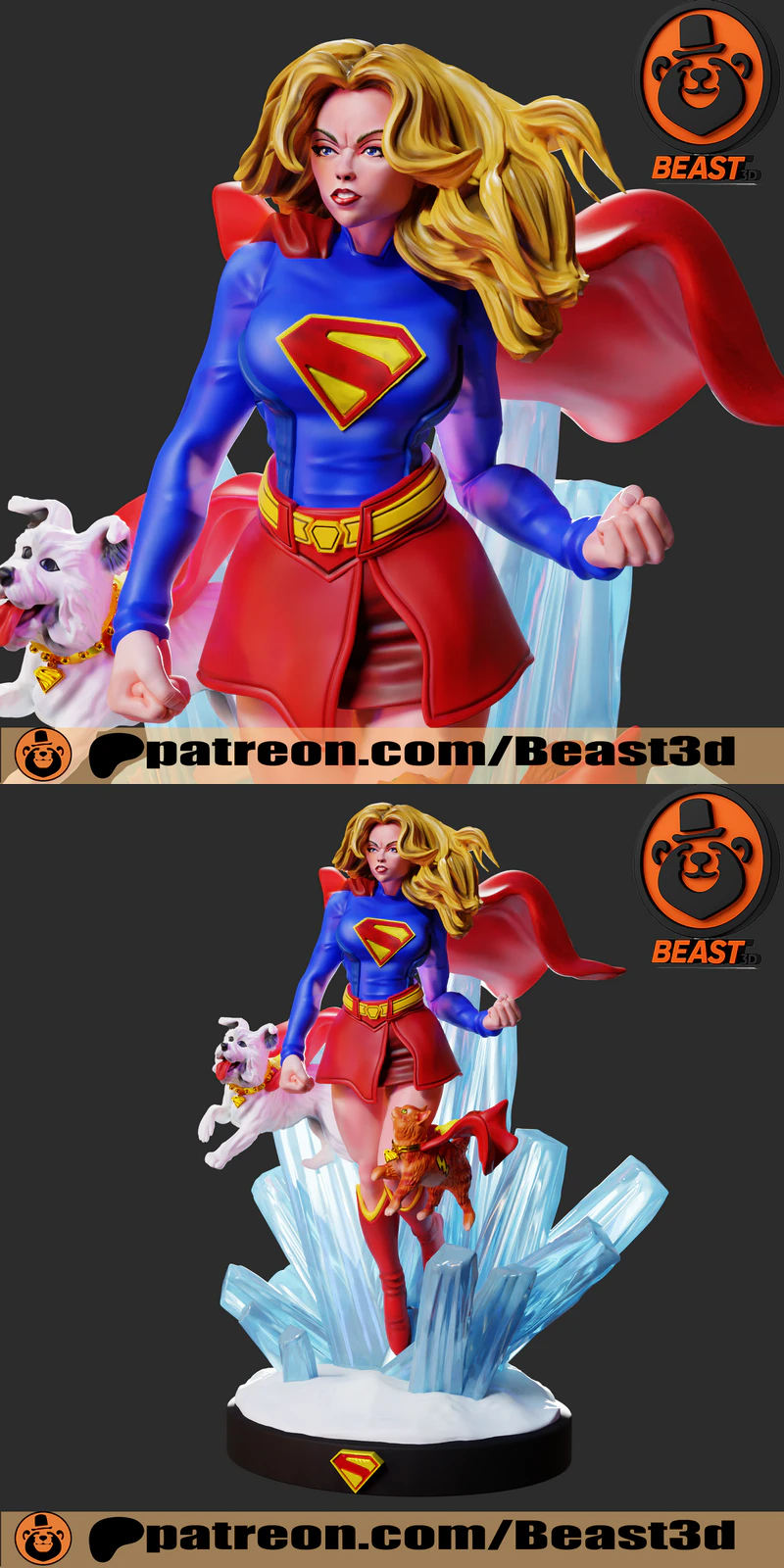 Supergirl STL 3D Printable Figure STL model for 3D printing