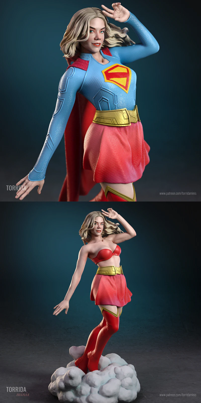 Supergirl STL model for 3D printing