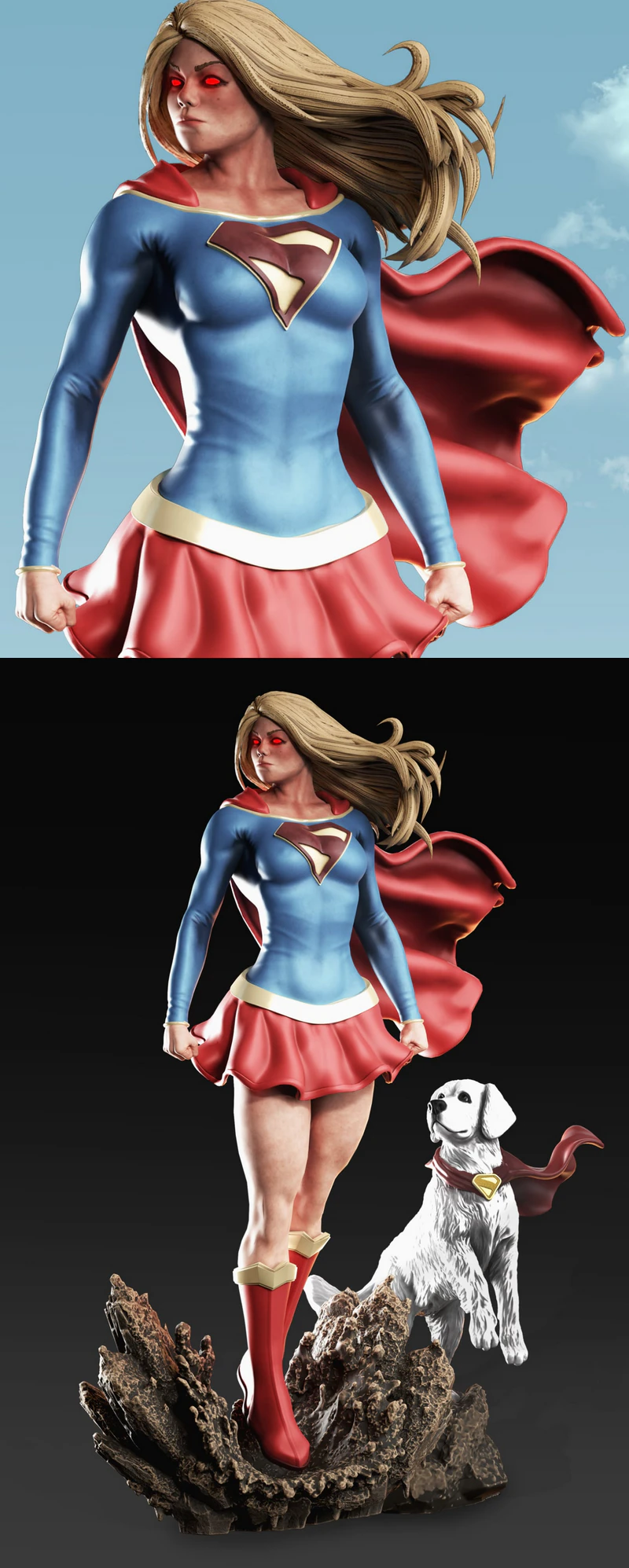 Supergirl Tomorrow Woman 3D Printable Figure STL File STL model for 3D printing