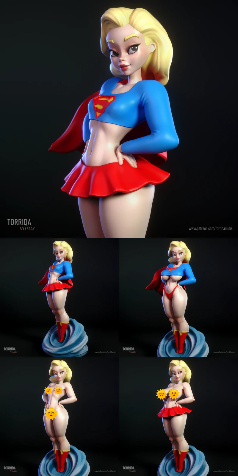 Supergirl STL File for 3D Printing – Figure Model STL model for 3D printing