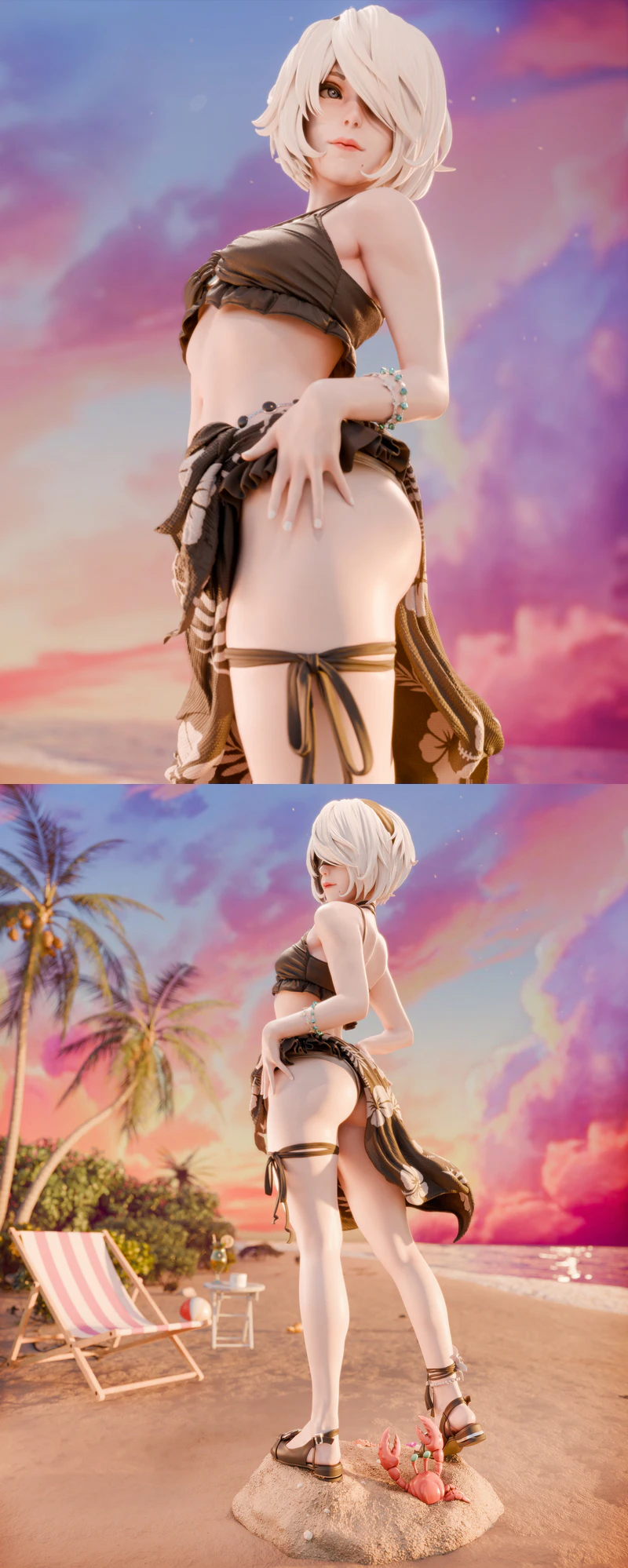 Swimsuit 2B STL model for 3D printing