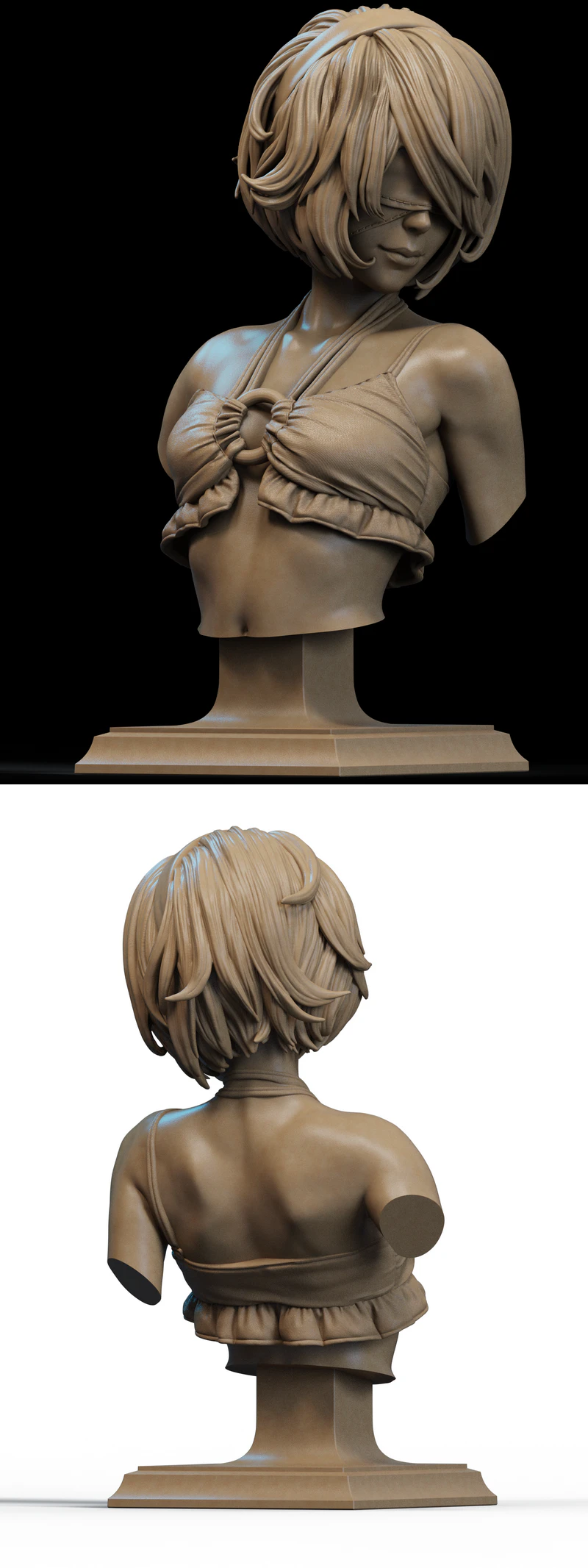 Swimsuit 2B Bust STL model for 3D printing