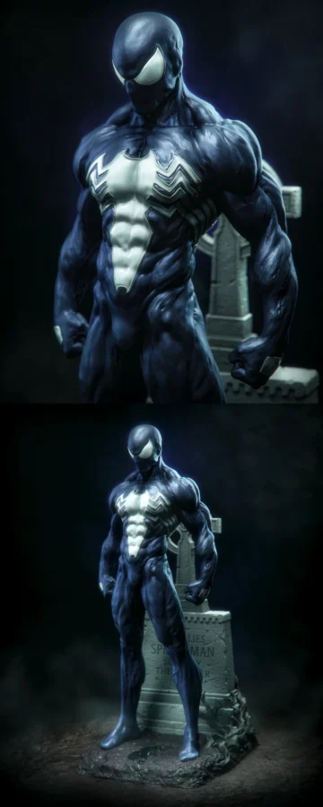 Symbiote Spiderman STL model for 3D printing
