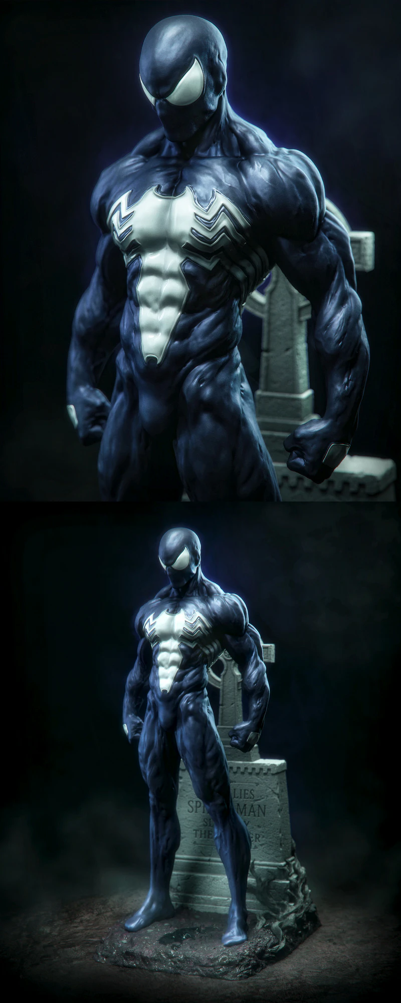 Symbiote Spiderman STL model for 3D printing
