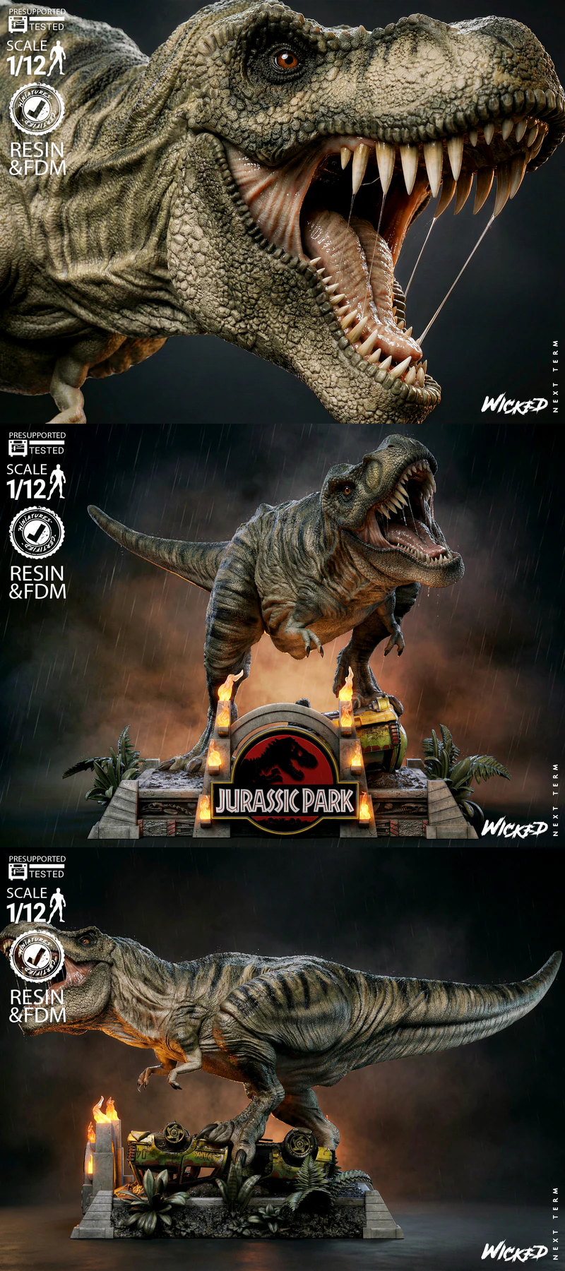 T-Rex Sculpture STL model for 3D printing