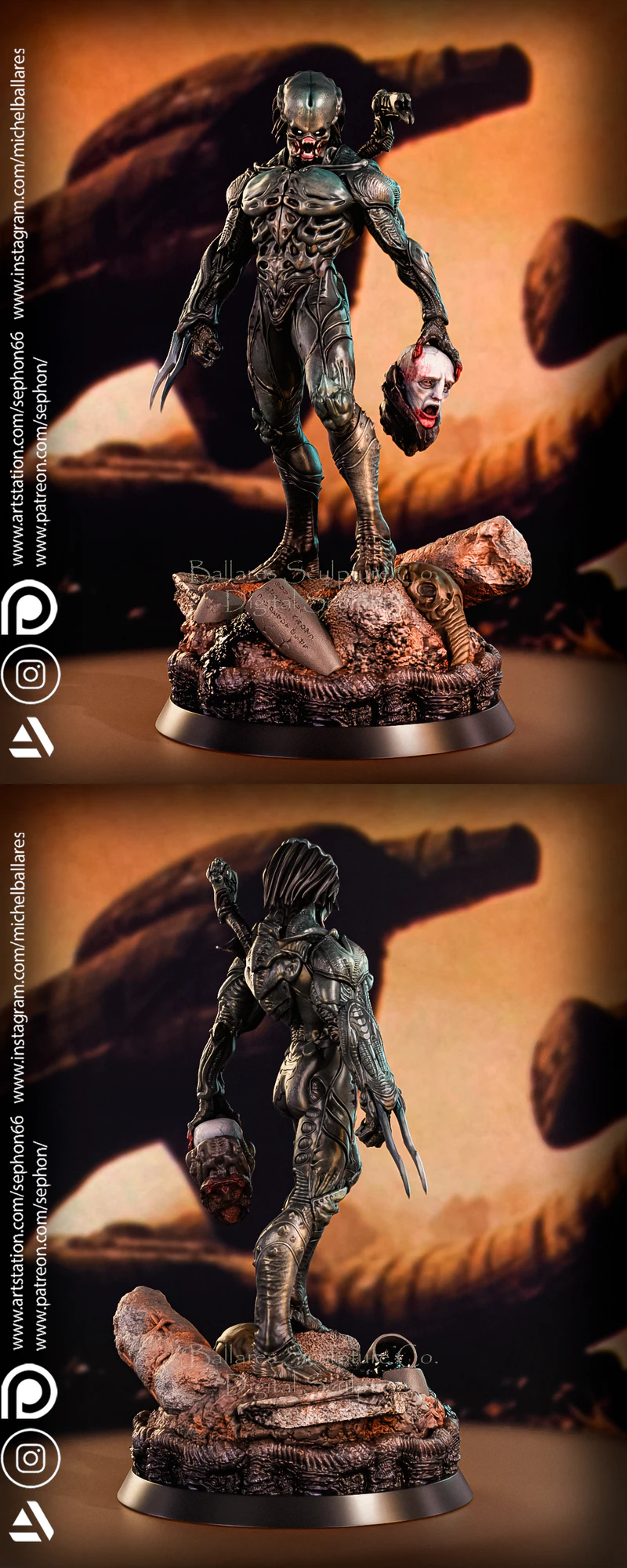 THE ANCESTRAL ENGINEER HUNTER 3D Printable STL Figure Model STL model for 3D printing