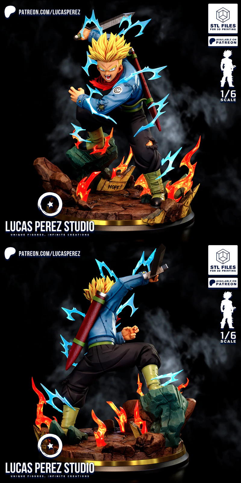 Trunks from Dragon Ball STL File STL model for 3D printing