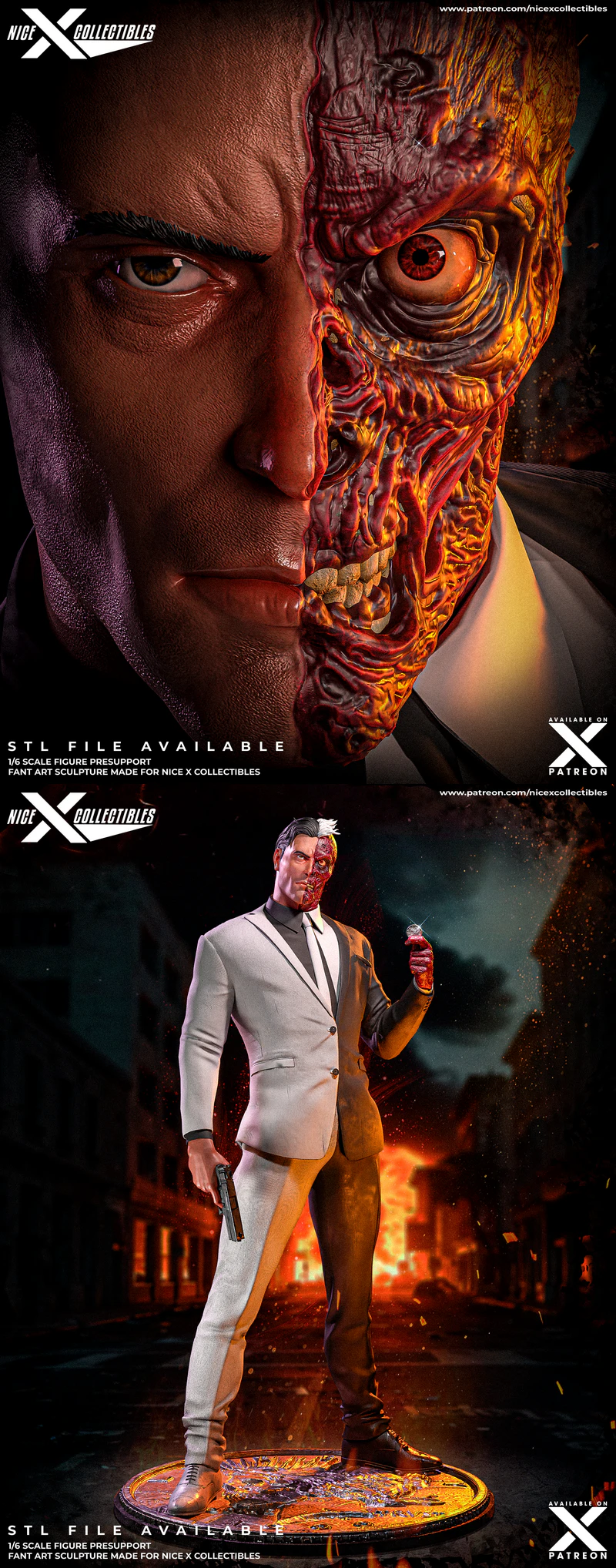 TWO FACE STL model for 3D printing