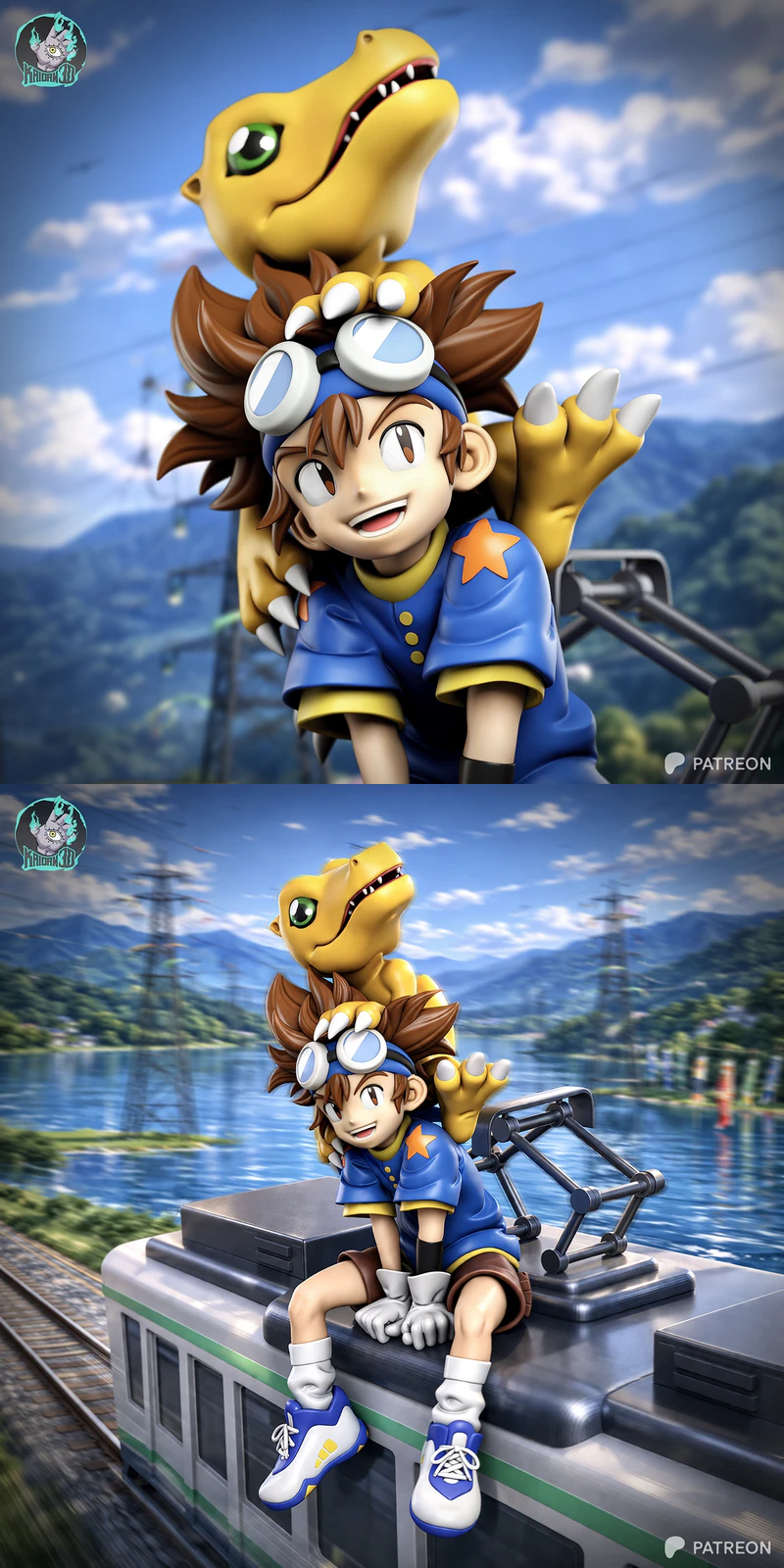 Tai x Agumon DIGIMON STL model for 3D printing