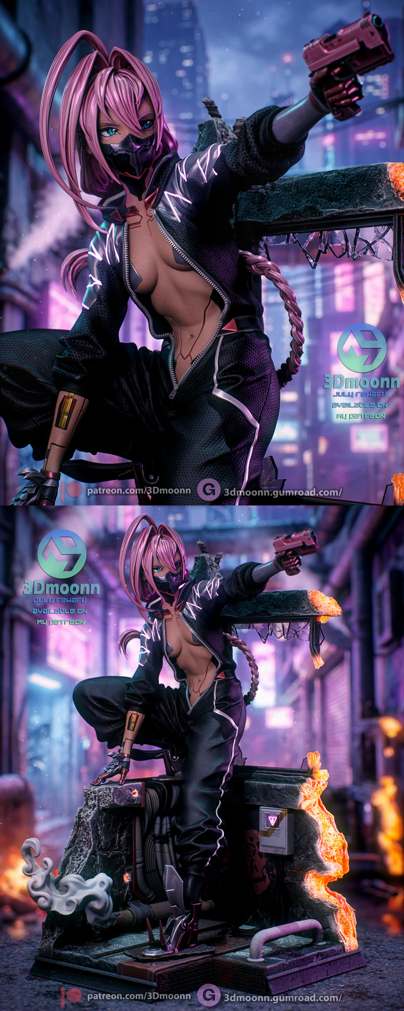 Talia Yang – Cyberpunk STL model for 3D printing