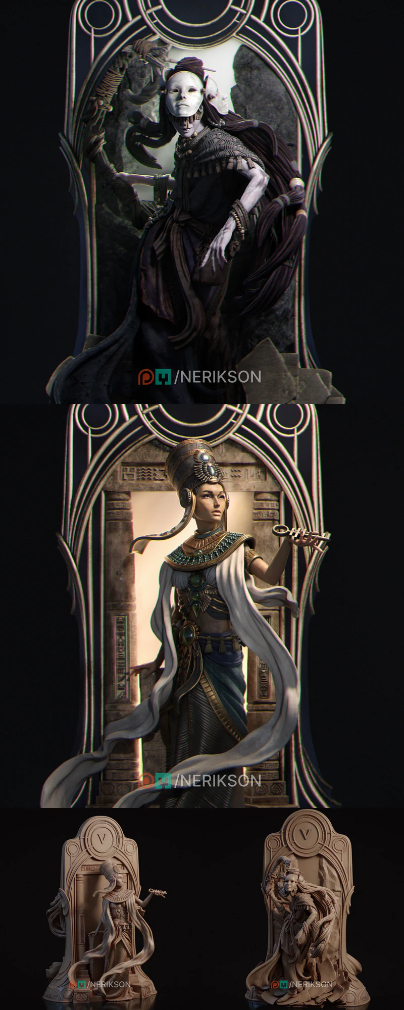 Tarot Arcana – Hierophant STL model for 3D printing