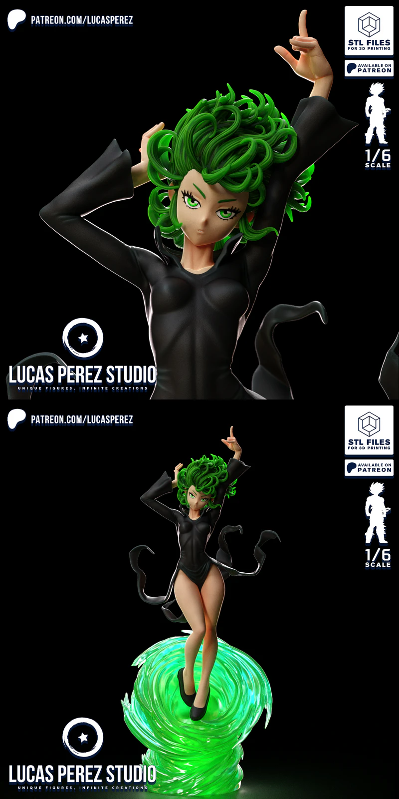 Tatsumaki – Inspired by Anime Esper Hero STL model for 3D printing