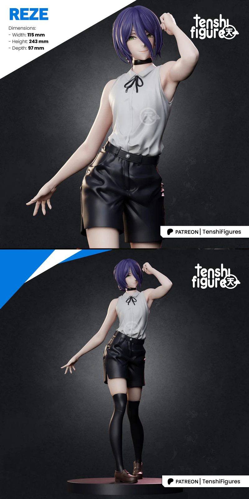Reze – Inspired by Anime Action Stories STL model for 3D printing