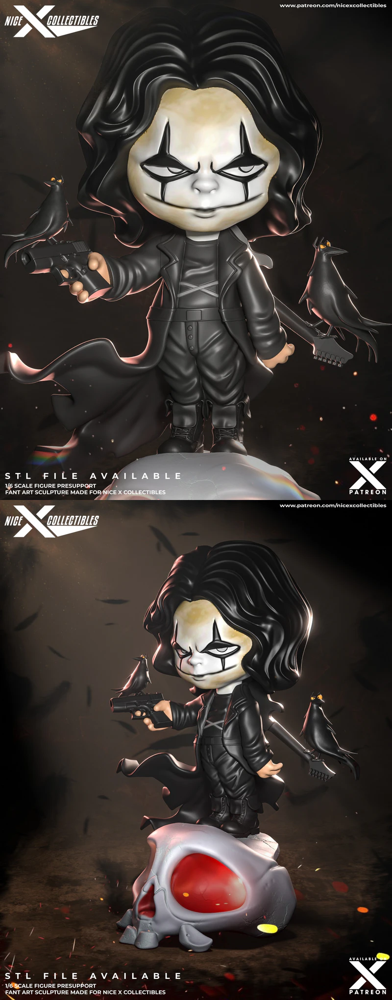 The Crow Chibi STL model for 3D printing