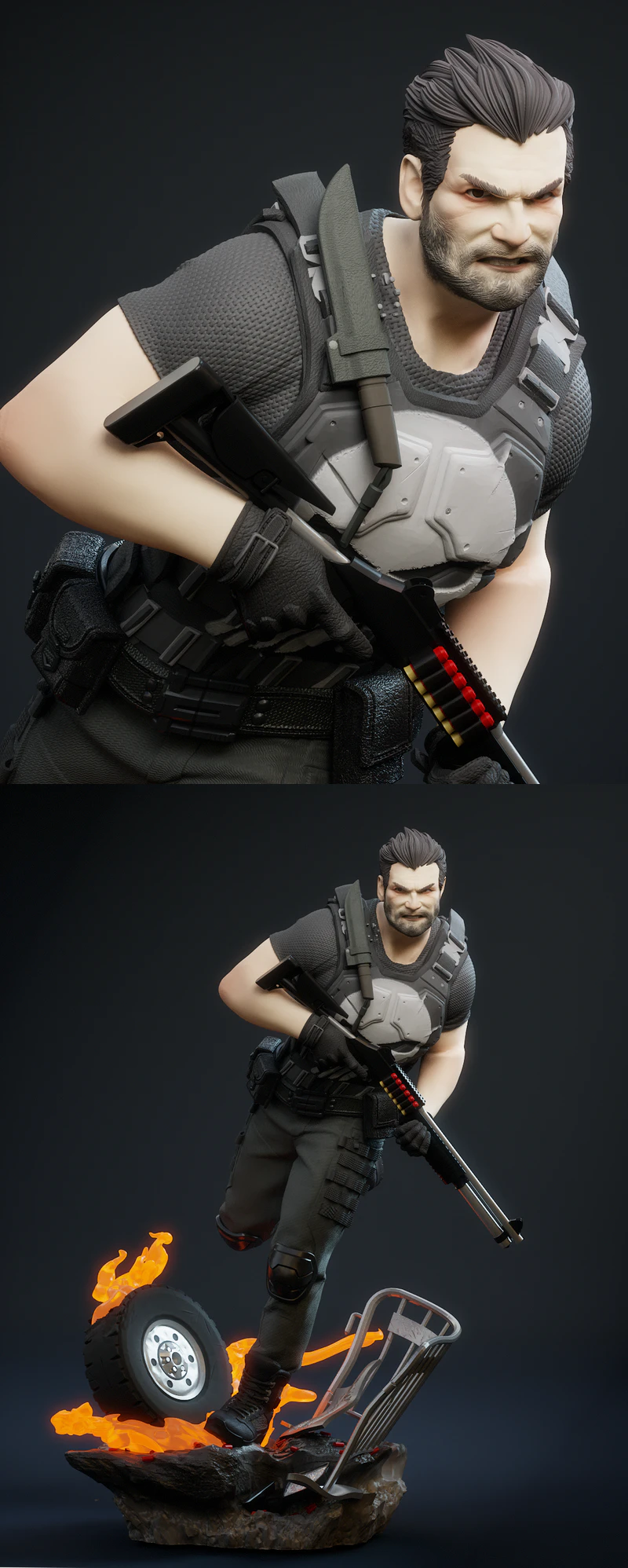 The Punisher STL model for 3D printing