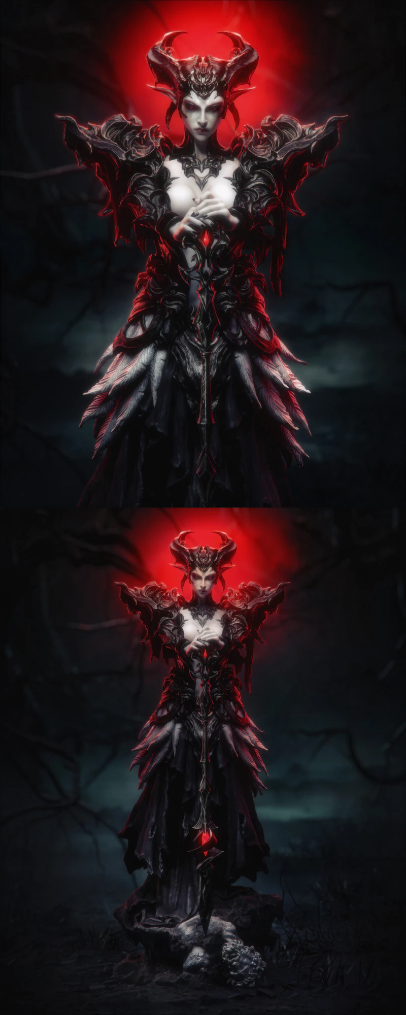 The Queen of the Ashen Vale 3D Printable STL Figure STL model for 3D printing