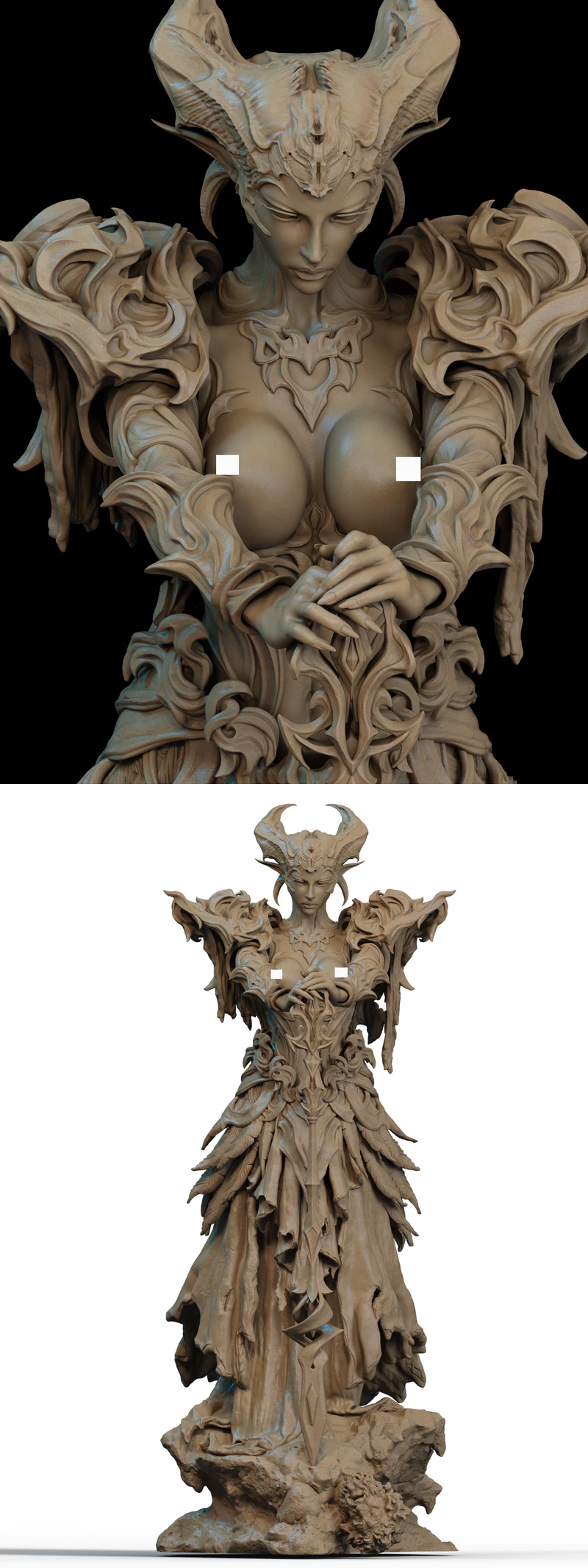 Ashen Vale Extra Queen Miniature STL File for 3D Printer STL model for 3D printing