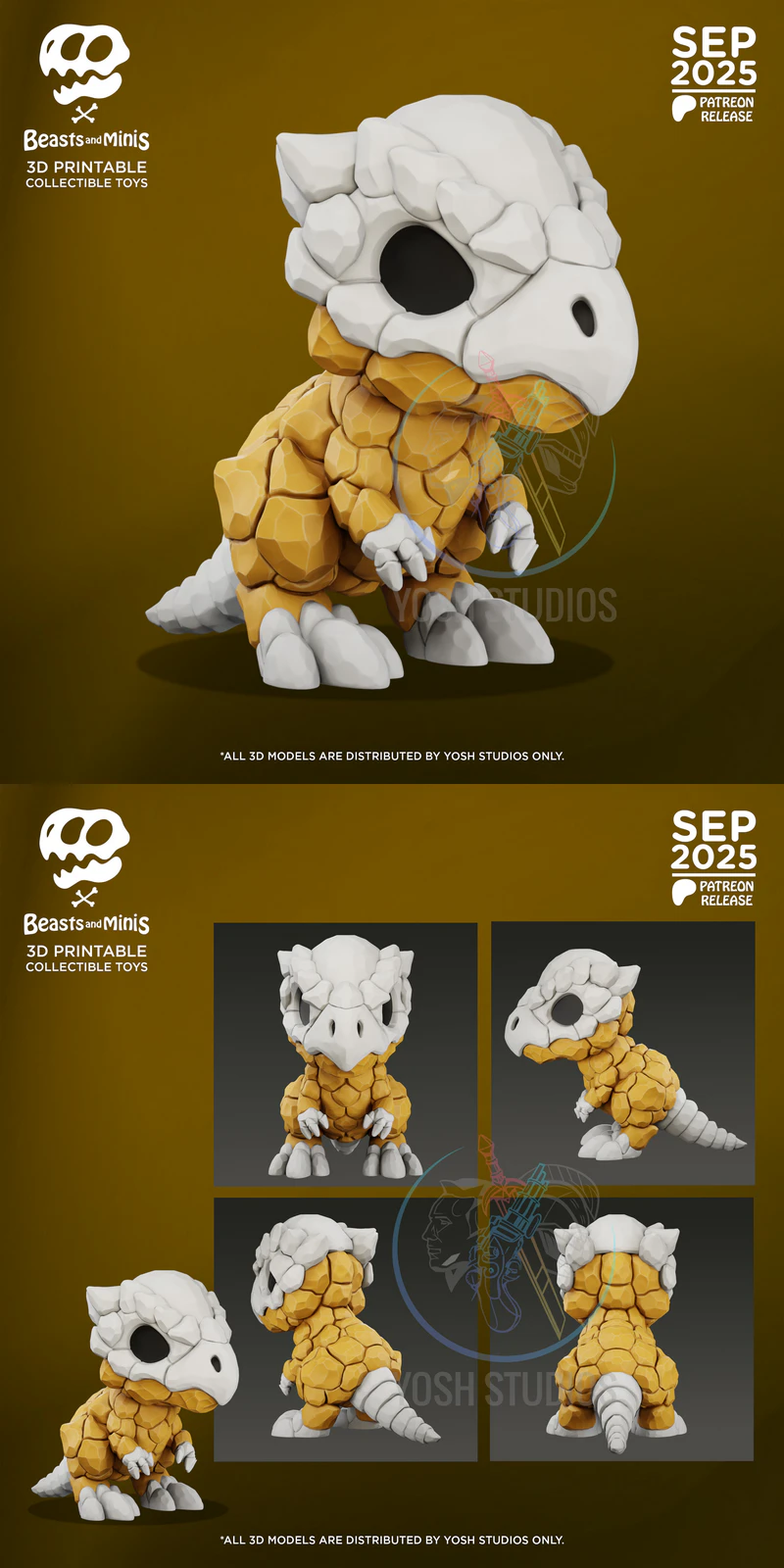 The Thing Pachycephalosaurus Dinosaur STL Figure for 3D Printing STL model for 3D printing
