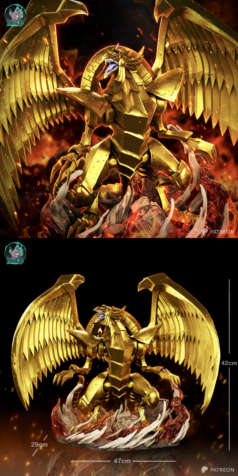 The Winged Dragon of Ra YU-GI-OH STL model for 3D printing