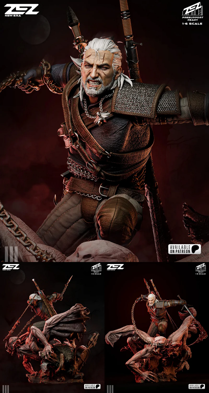 The Witcher – Geralt of Rivia STL Bust for 3D Printing STL model for 3D printing