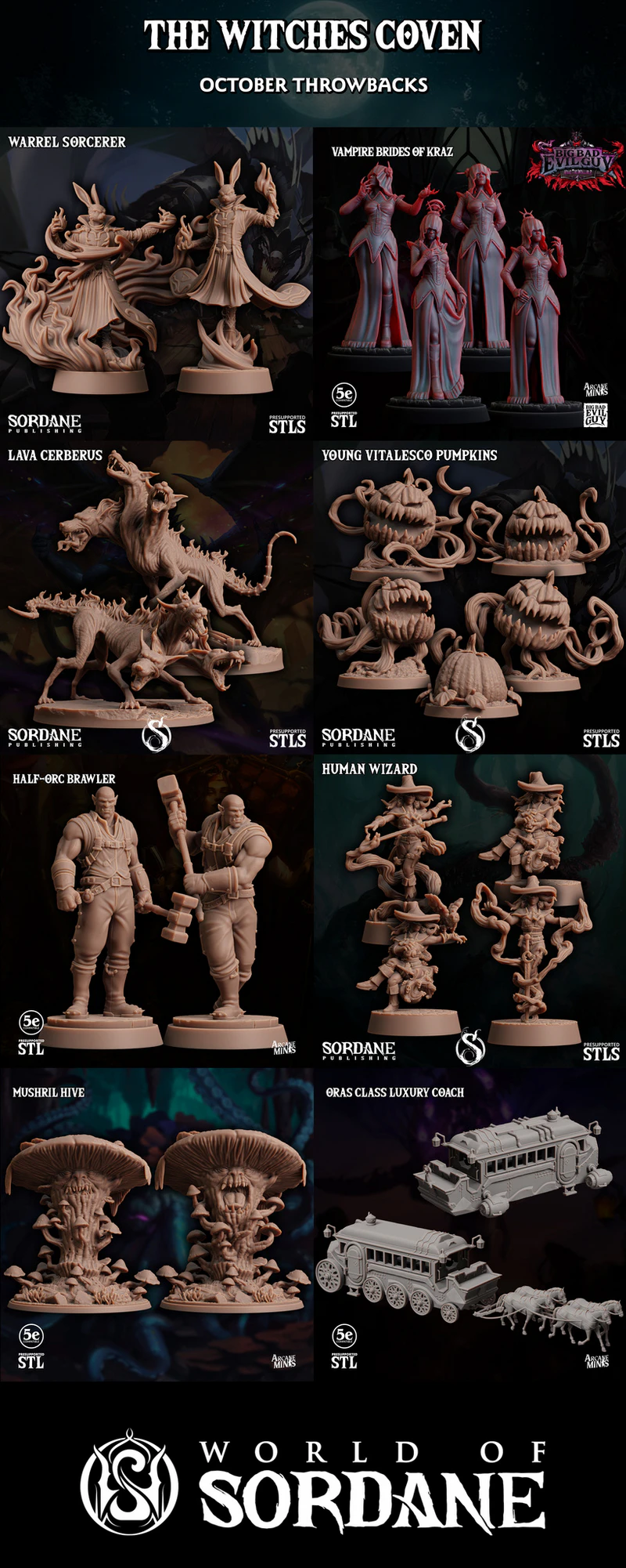 The Witches Coven – Throwback 3D Printable Miniature STL File STL model for 3D printing