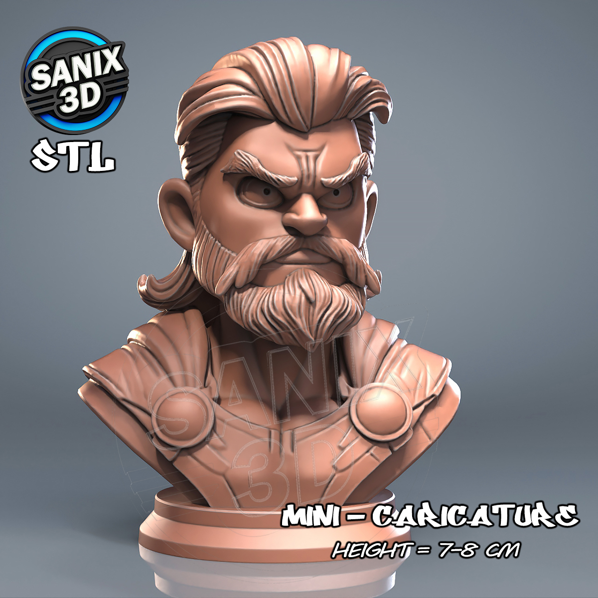 Thor God Bust STL File for 3D Printing STL model for 3D printing