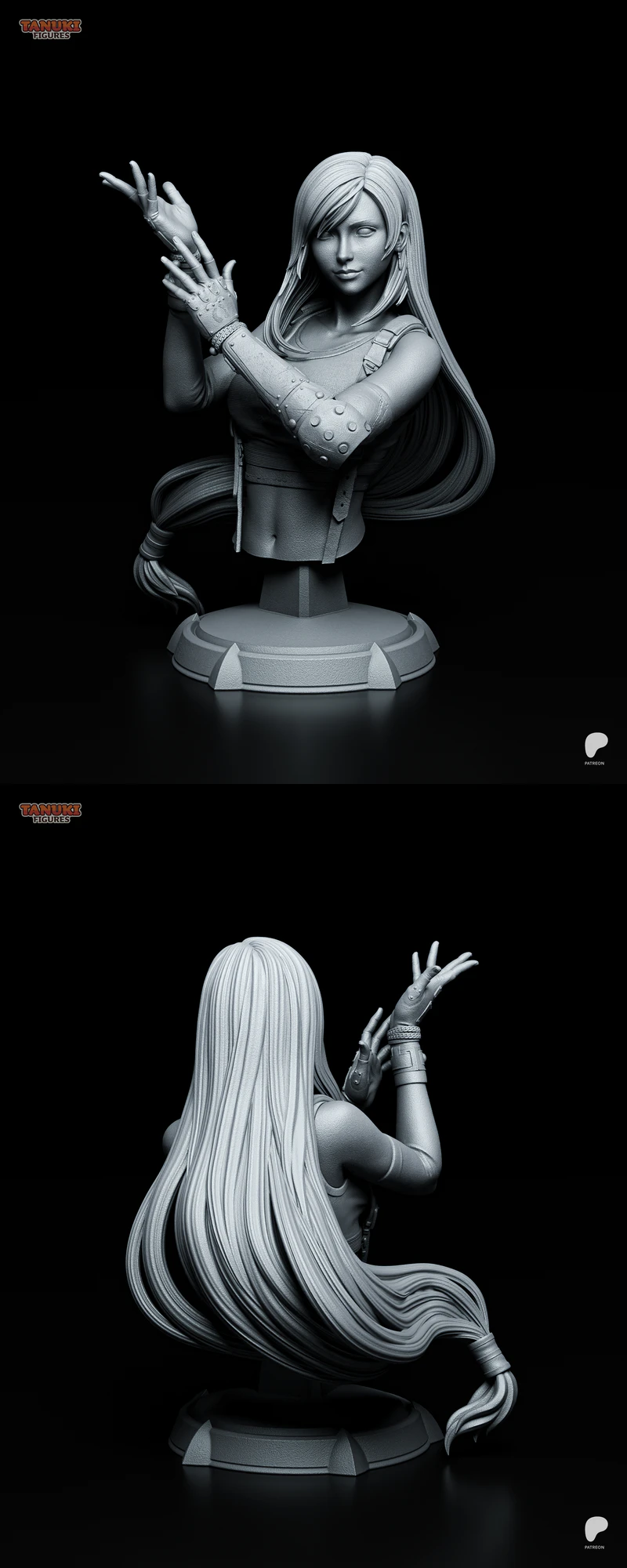 Tifa – Final Fantasy VII 3D Printable Bust STL File STL model for 3D printing