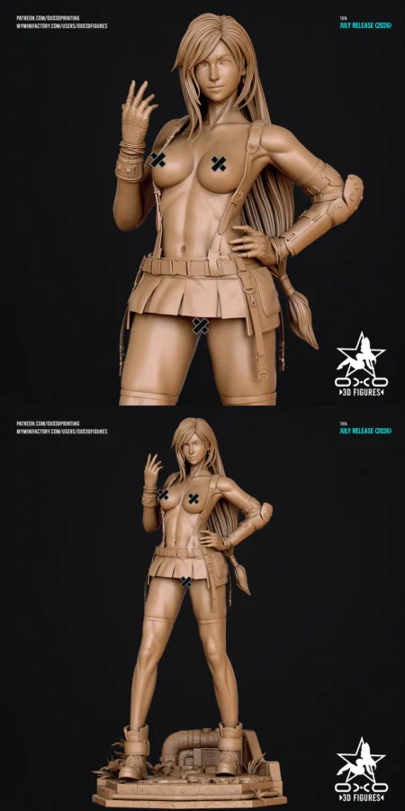 Tifa Miniature Figure Extra STL model for 3D printing