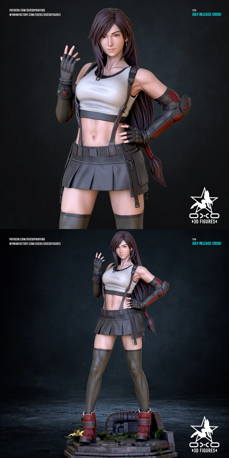 Tifa Miniature Figure STL model for 3D printing