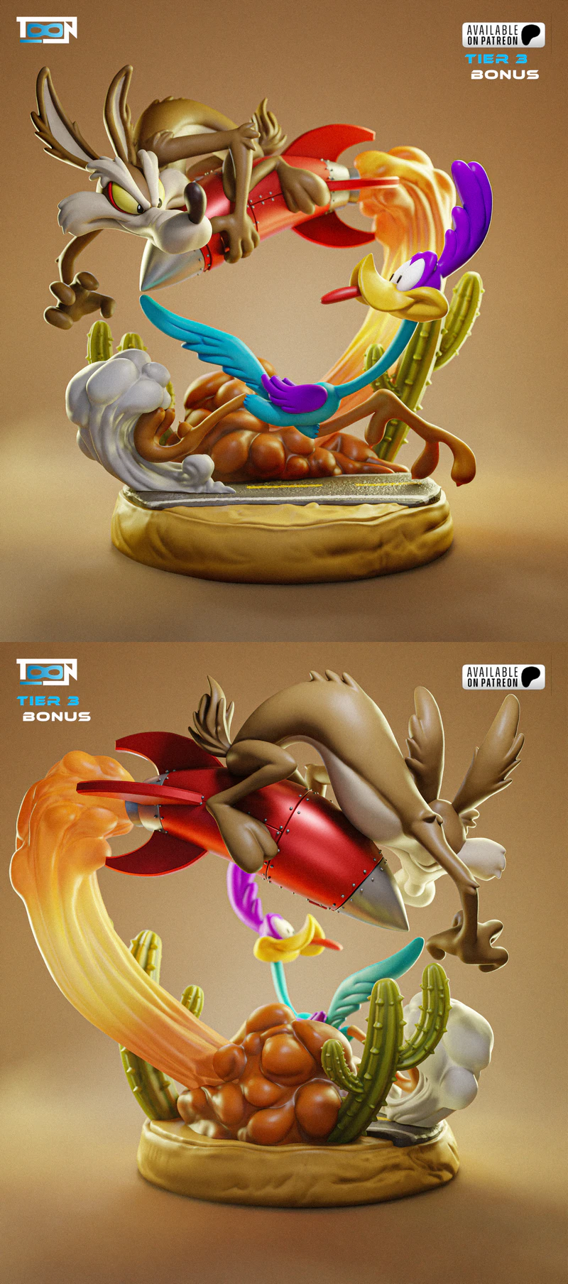Wile-E – Coyote and Roadrunner STL model for 3D printing