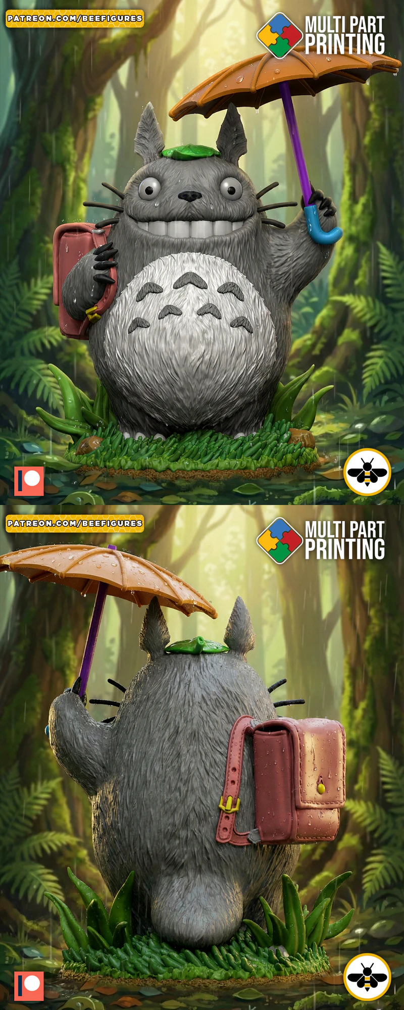 Totoro 3D Printable STL Figure for 3D Printer STL model for 3D printing