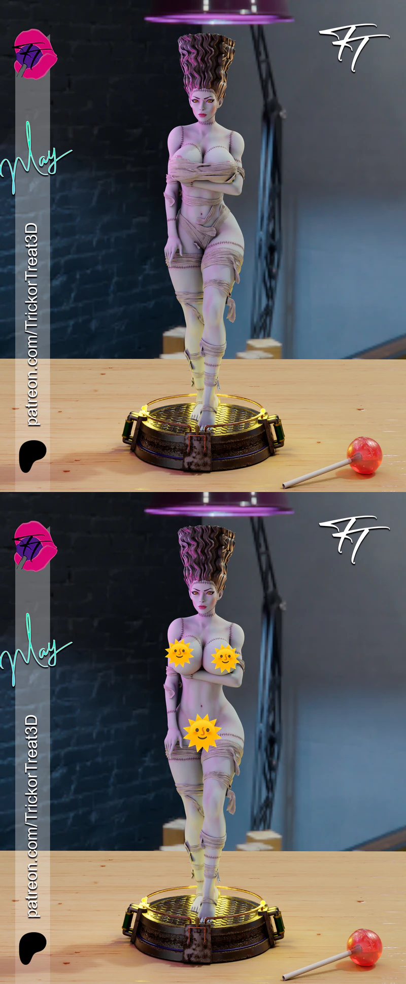 Bride of Frankenstein STL model for 3D printing