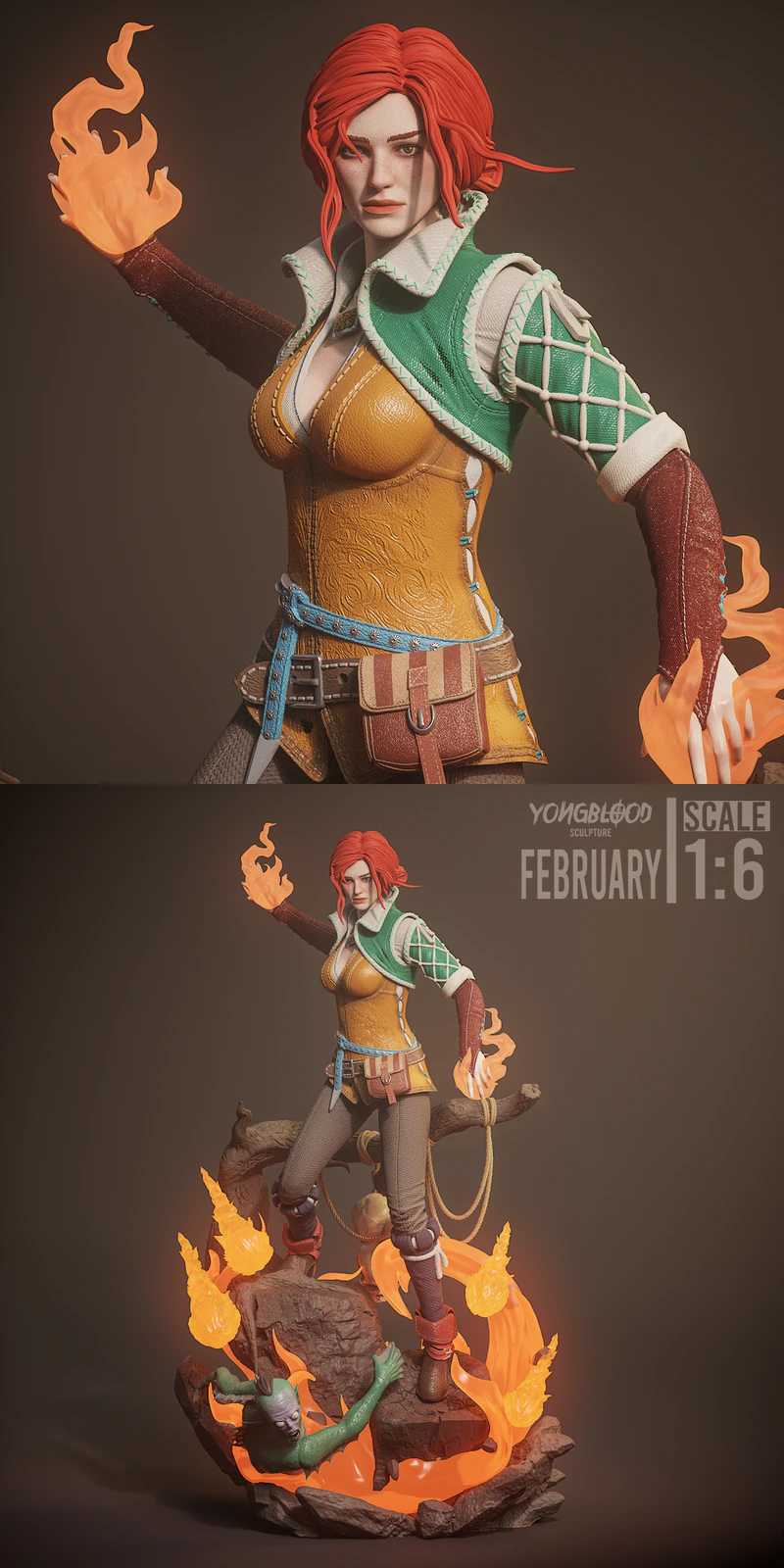 Triss Merigold STL 3D Printable Miniature STL model for 3D printing