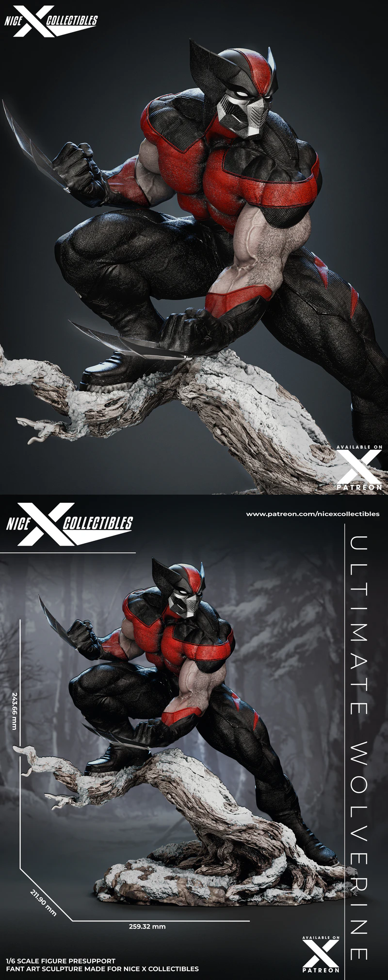 Ultimate Wolverine STL model for 3D printing