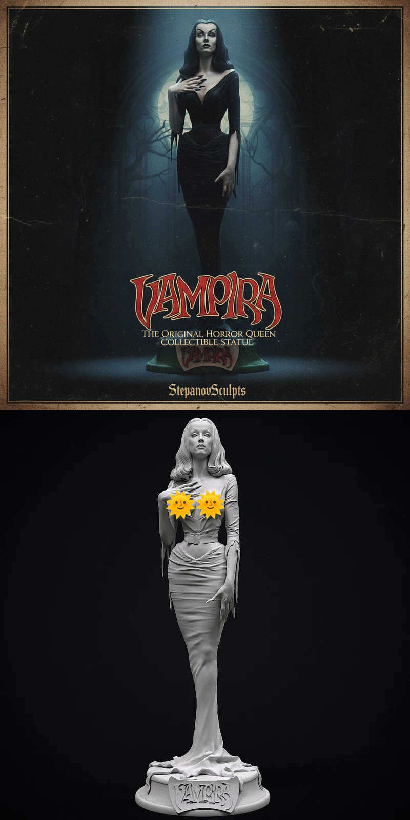 Vampira Maila Nurmi STL File for 3D Printing STL model for 3D printing