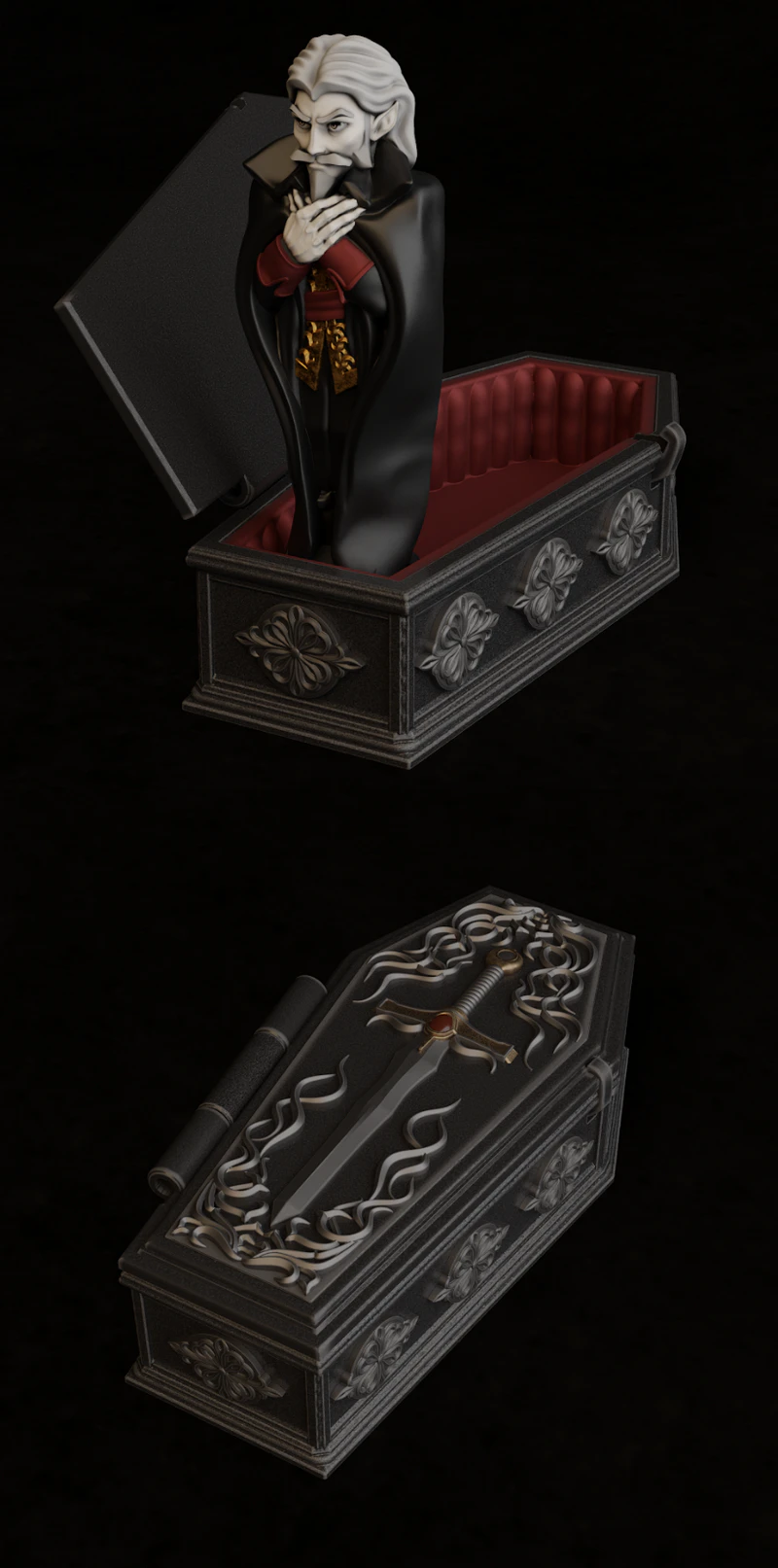 Vampire Coffin 3D Printable STL Model STL model for 3D printing