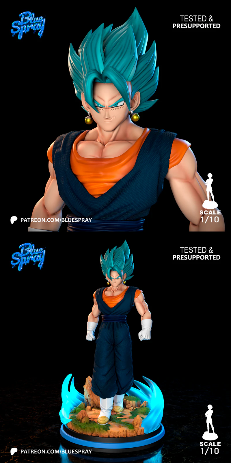 Vegito Blue – Dragon Ball Super STL model for 3D printing