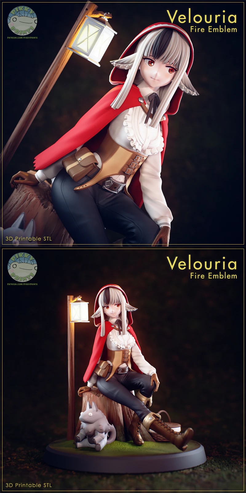 Velouria – Fire Emblem Character Miniature STL File STL model for 3D printing
