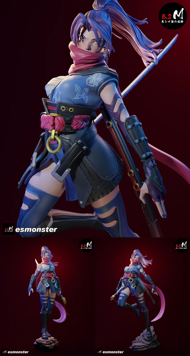 Psychic Ninja Girl – Comic Style STL model for 3D printing
