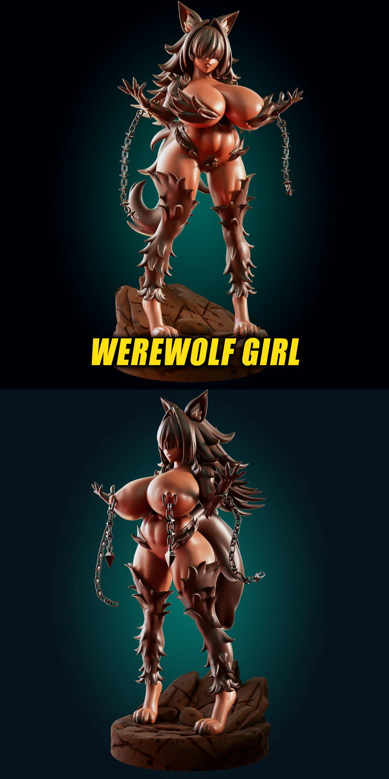Werewolf Muscle Mommy STL model for 3D printing