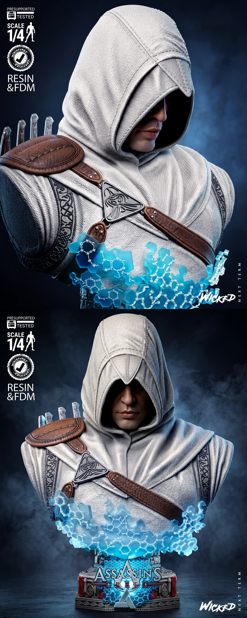 Altair Bust Portrait STL model for 3D printing