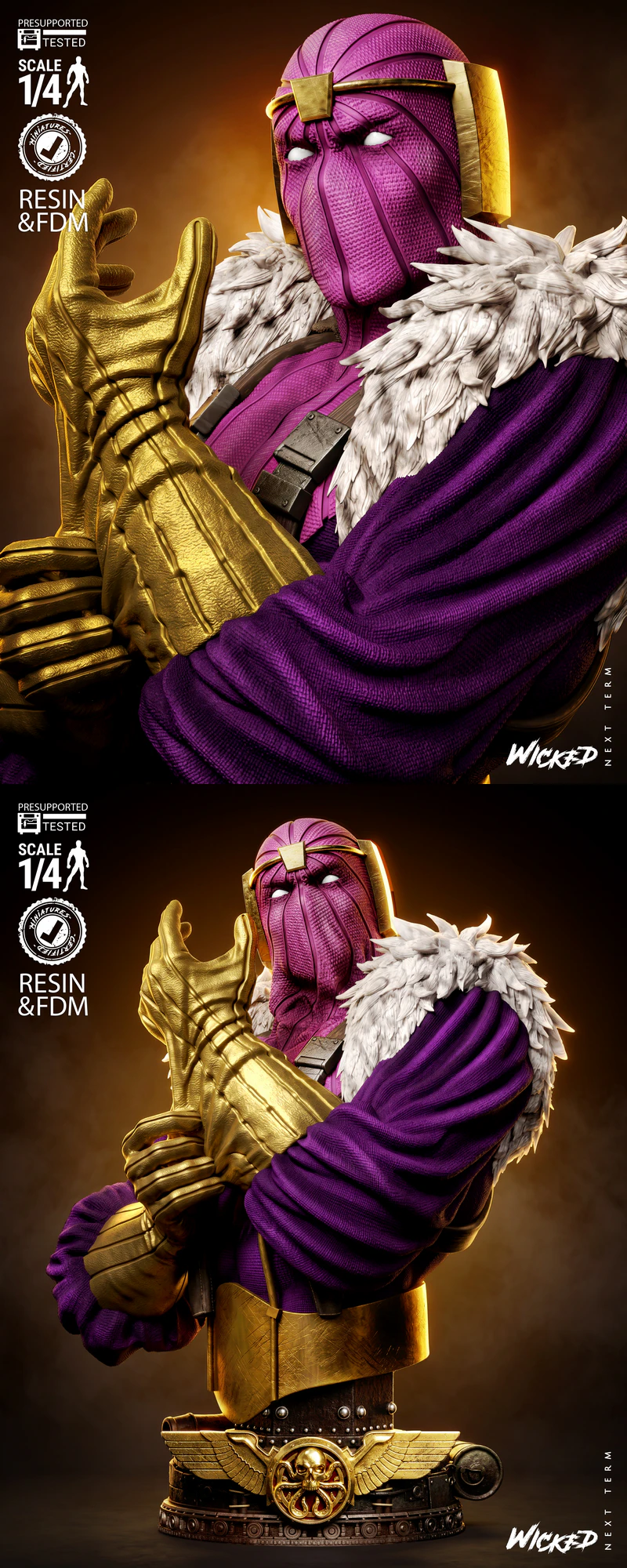 Baron Portrait Bust STL model for 3D printing