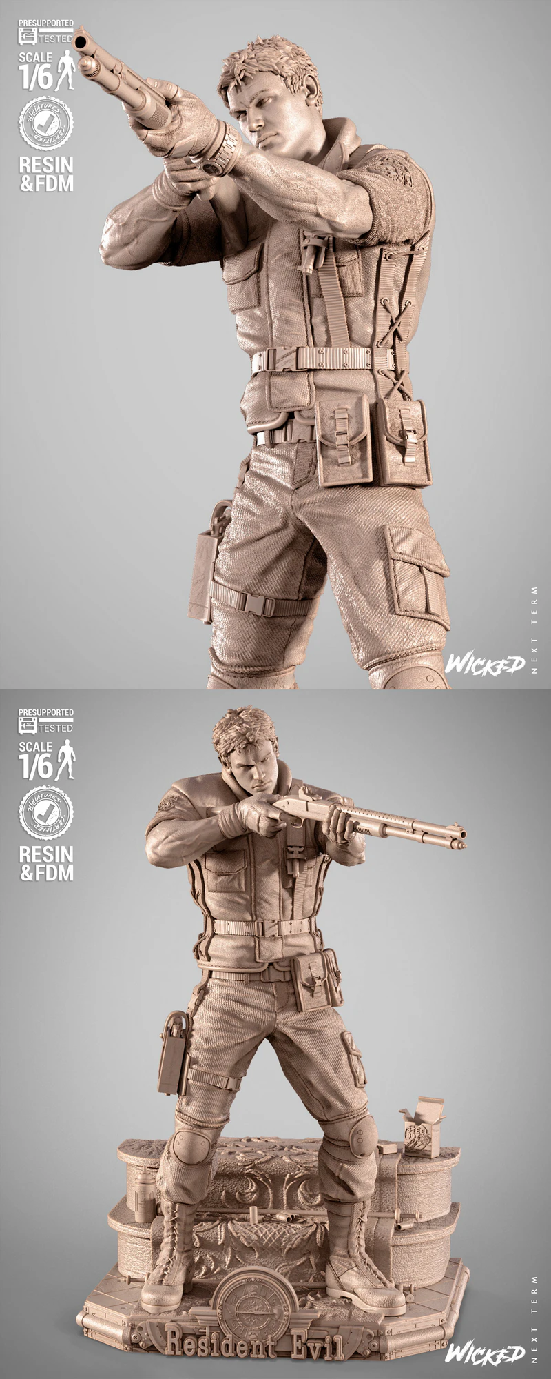 Chris Redfield STL Figure for 3D Printing STL model for 3D printing