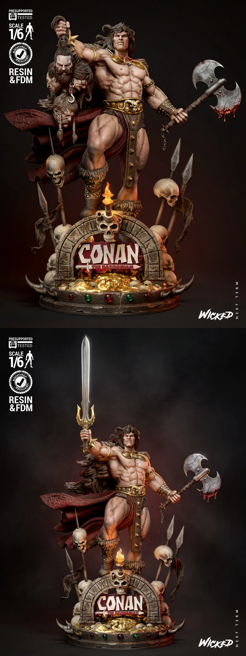 Conan The Barbarian Sculpture STL model for 3D printing