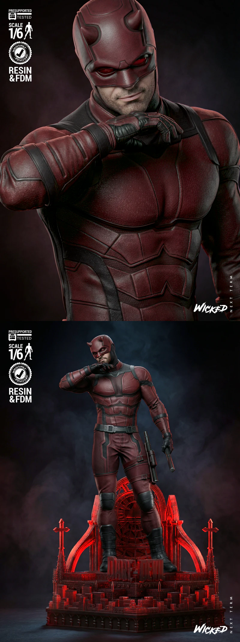 Daredevil Sculpture STL model for 3D printing